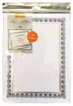 Gartner Studios Certificates Paper, Blue-Silver (15 ct)