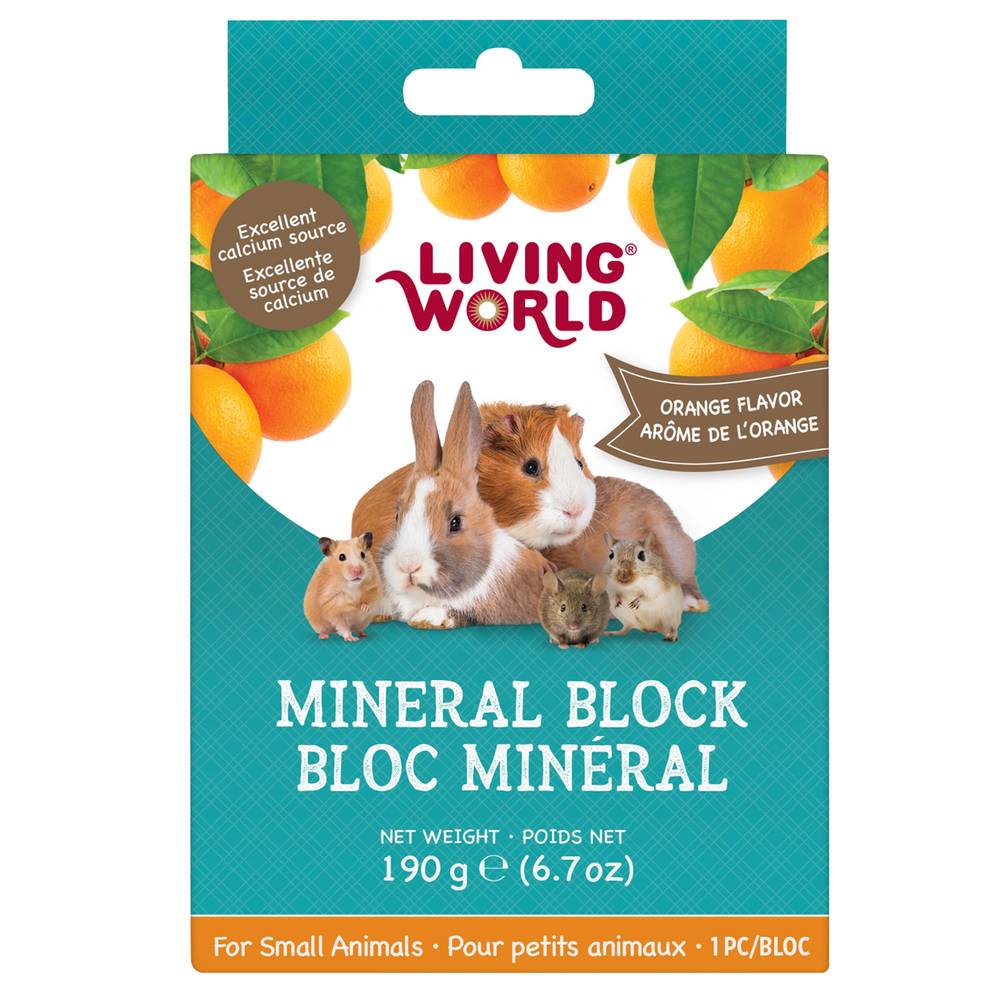 Living World Mineral Blocks for Small Pets - Orange, 190g