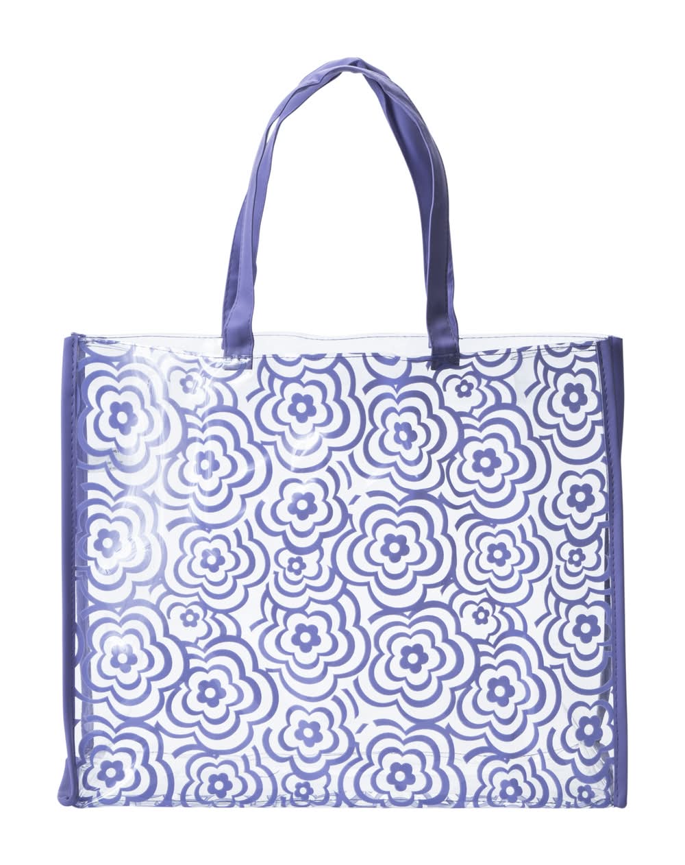 Large Summer Printed Clear Tote Bag 14in x 18in Flower