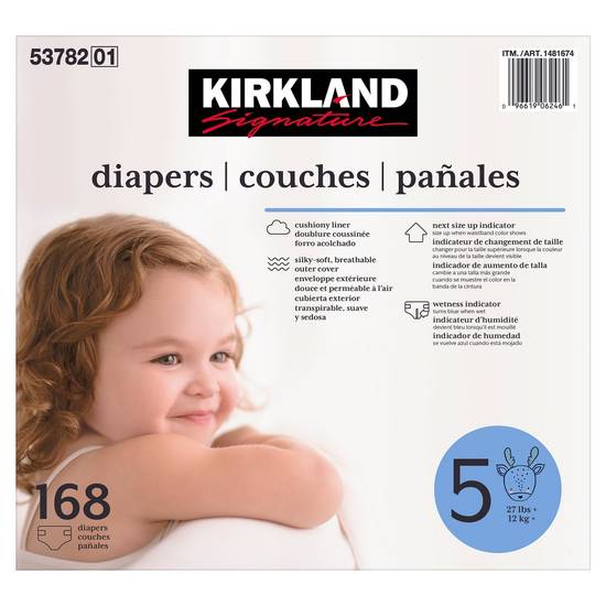 Kirkland Signature Size 5 Diapers (168 ct)