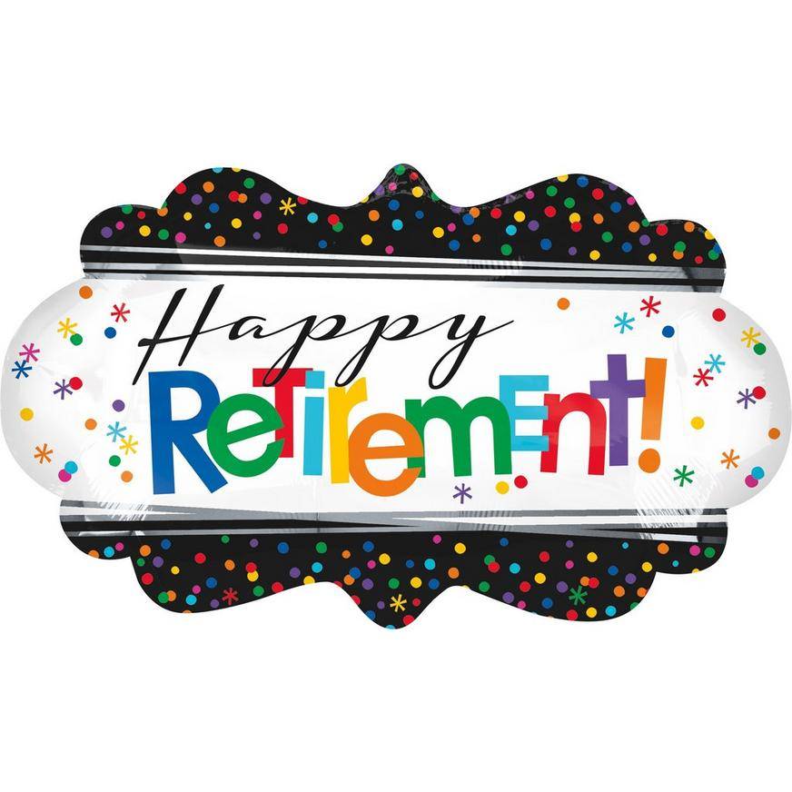 Uninflated Happy Retirement Foil Balloon, 27in x 16in - Officially Retired