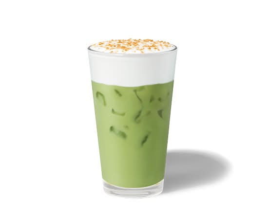 Toffee Nut Cream Iced Matcha Latte