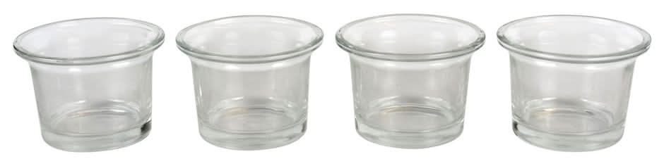 Glass Tealight Candleholders, 1.875x2.5 in, Clear (4 ct)
