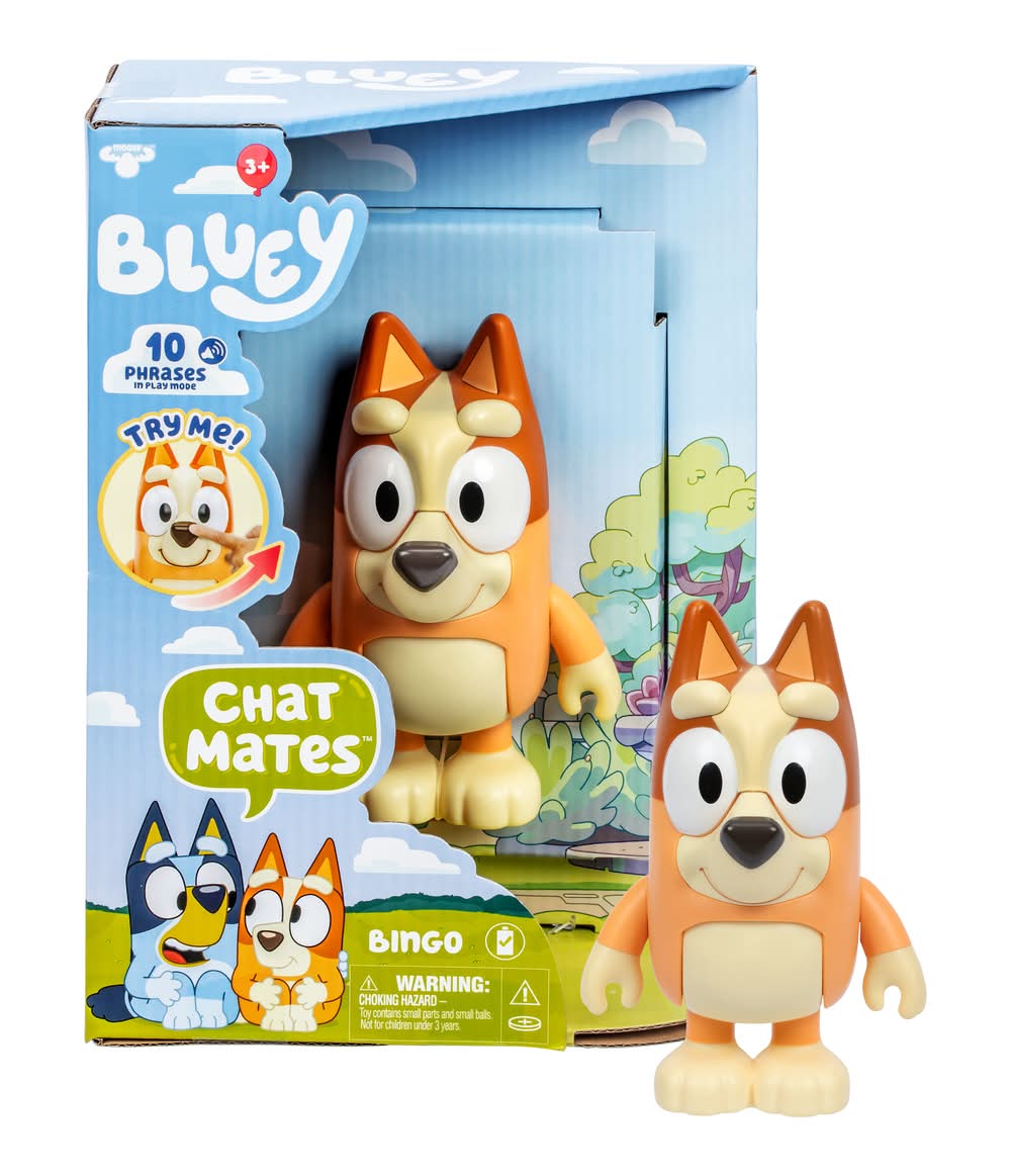 BLUEY Bingo Chat Mates Interactive Figure Toy 3+ Years, 5 in