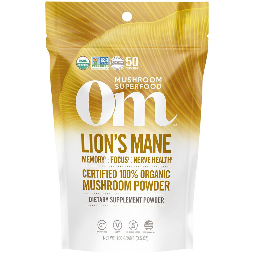 Om Mushroom Superfood Lions Mane Mushrooms Powder Supplement