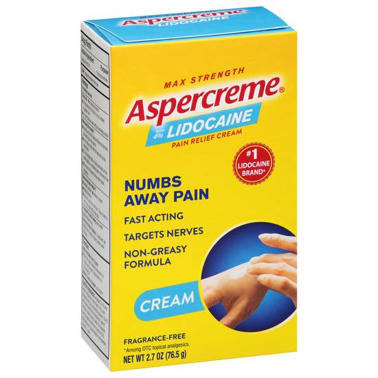 Aspercreme Max Strength Lidocaine Pain Relief Cream (2.7 oz)