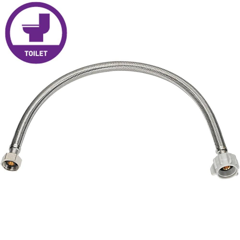 RELIABILT 1/2-in FIP x 7/8-in FIP x 12-in Braided Stainless Steel Flexible Toilet Supply Line | 7233-12-12-1-RB