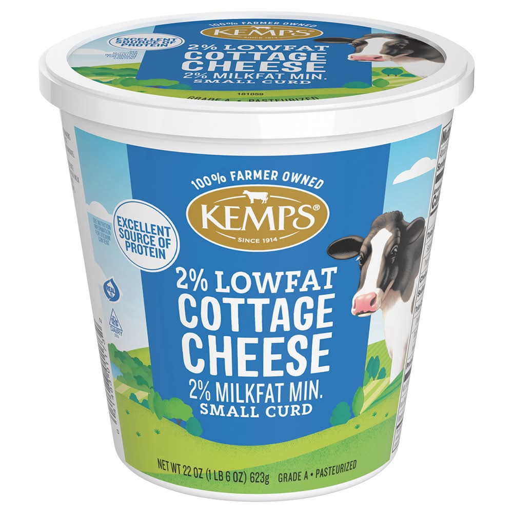 Kemps Lowfat Small Curd 2% Milkfat Min Cottage Cheese (22 oz)