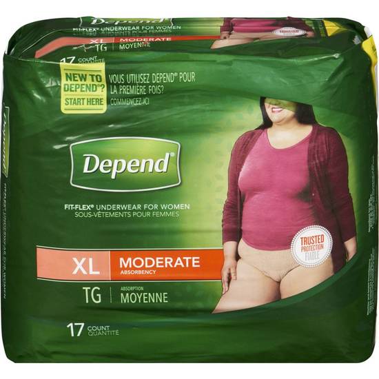 Depends Underwear For Women, Moderate Absorbency Xl (17 ea