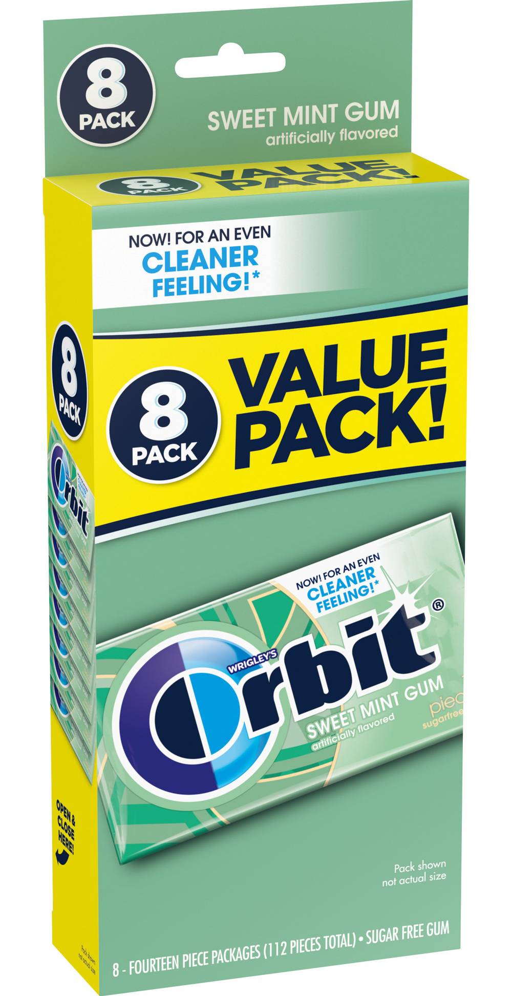 Orbit Sugar Free Chewing Gum Value pack, Sweet Mint (8 ct)