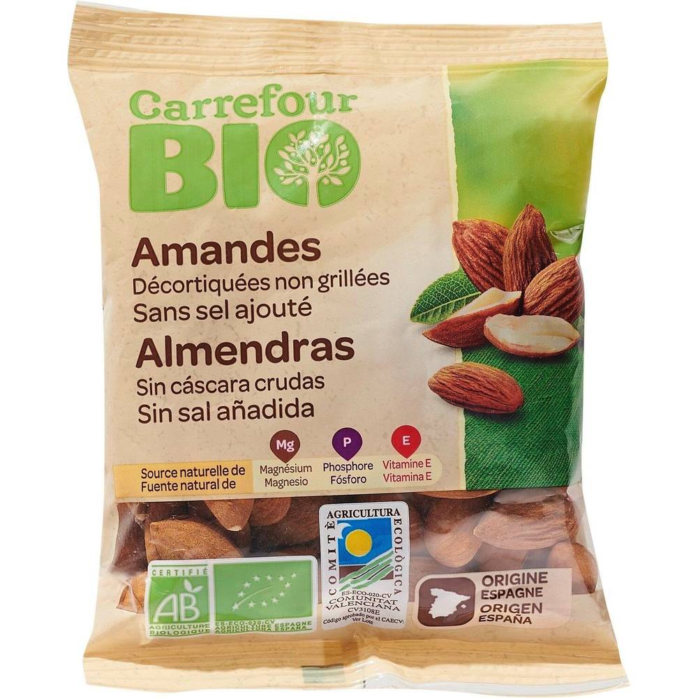 Carrefour Bio - Amandes décortiquées et non grillées