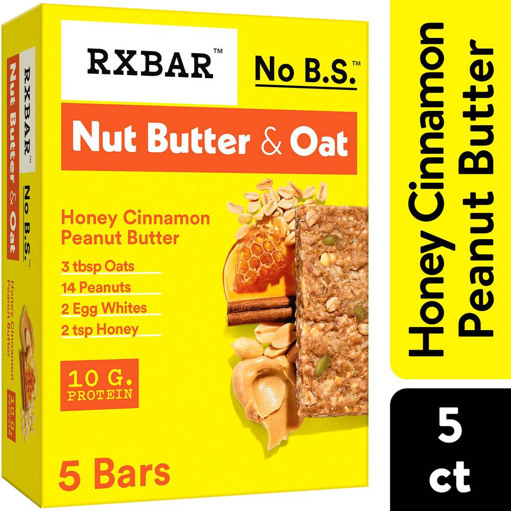 RXBAR Honey Cinnamon Peanut Butter Protein Bars (1.9 oz, 5 ct)