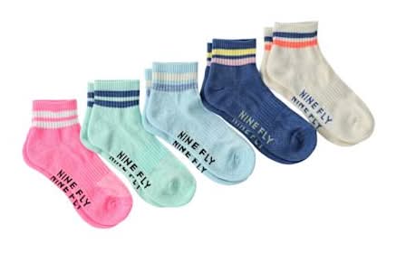 Juniors Performance Quarter Socks 5-Pairs Blue Multi
