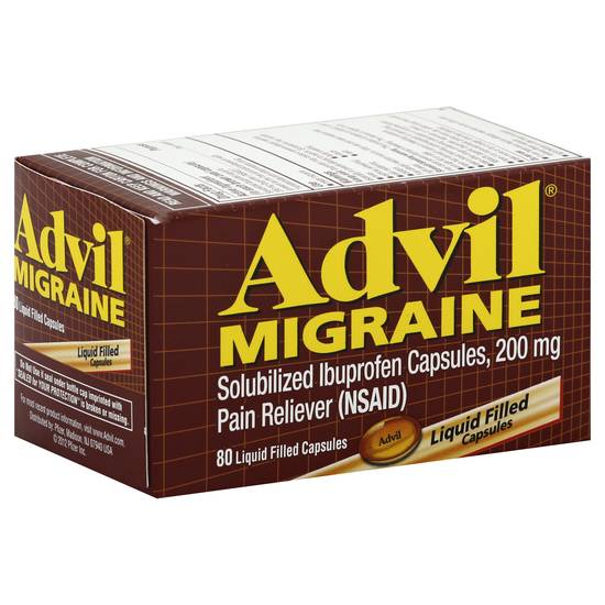 Advil Migraine Liquid Filled 200 mg Capsules Pain Reliever (80 ct)