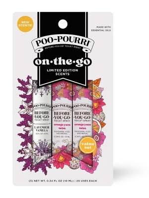 Poo-Pourri 3pk Spring 2025 Edition 'On The Go' Toilet Spray 10ml