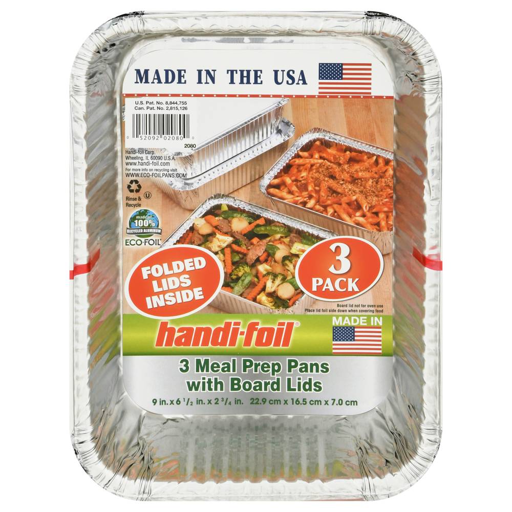 Handi-Foil Meal Prep Pans With Board Lids