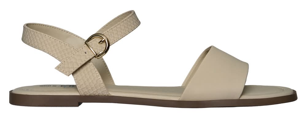 Serra Ladies Nude Strappy Sandal - 8