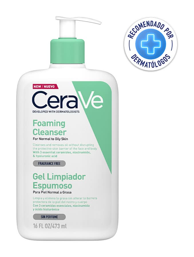 CeraVe · Gel limpiador espumoso para piel normal a grasa sin perfume (473 ml)