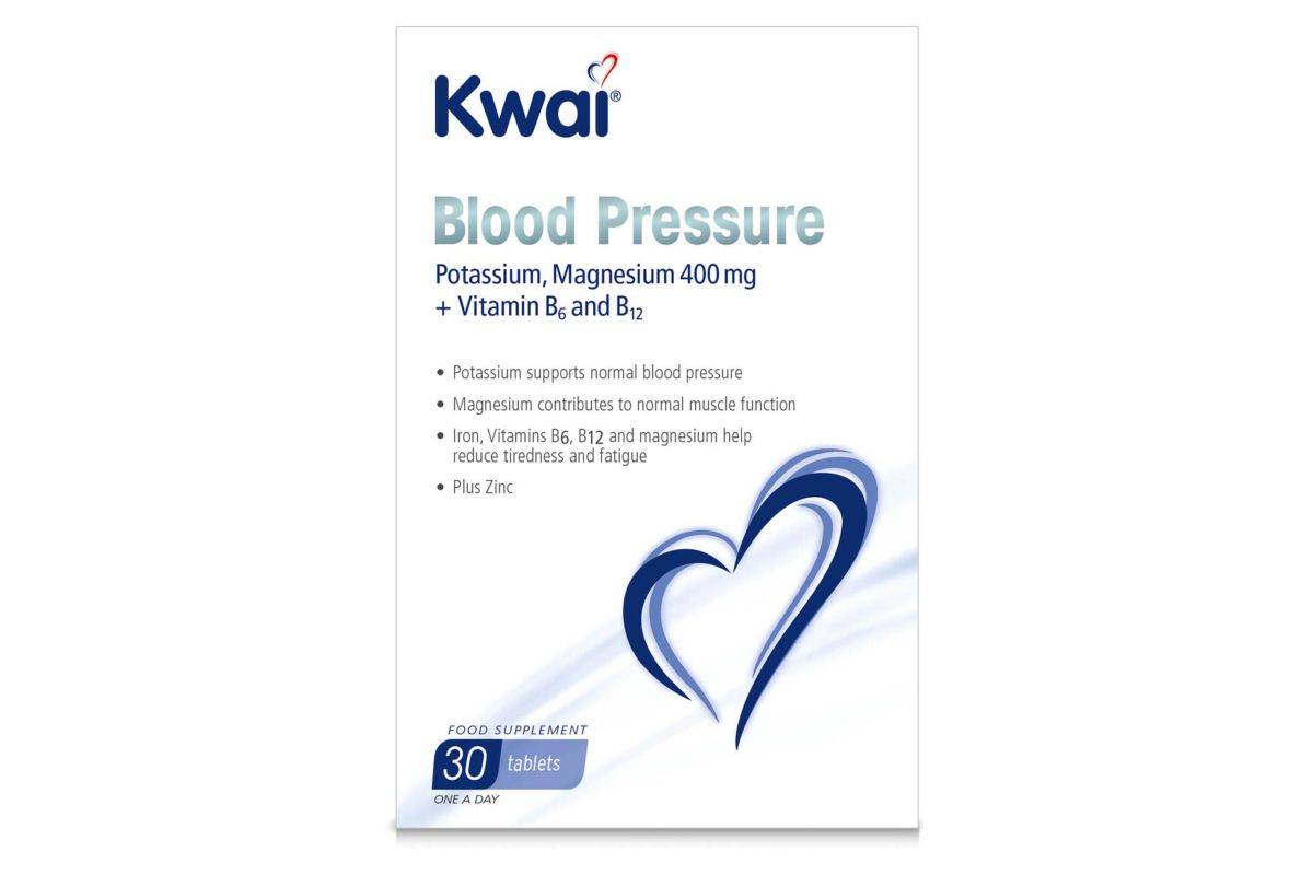 Kwai Blood Pressure Potassium, Magnesium 400mg + Vitamin B6 and B12 30 Tablets