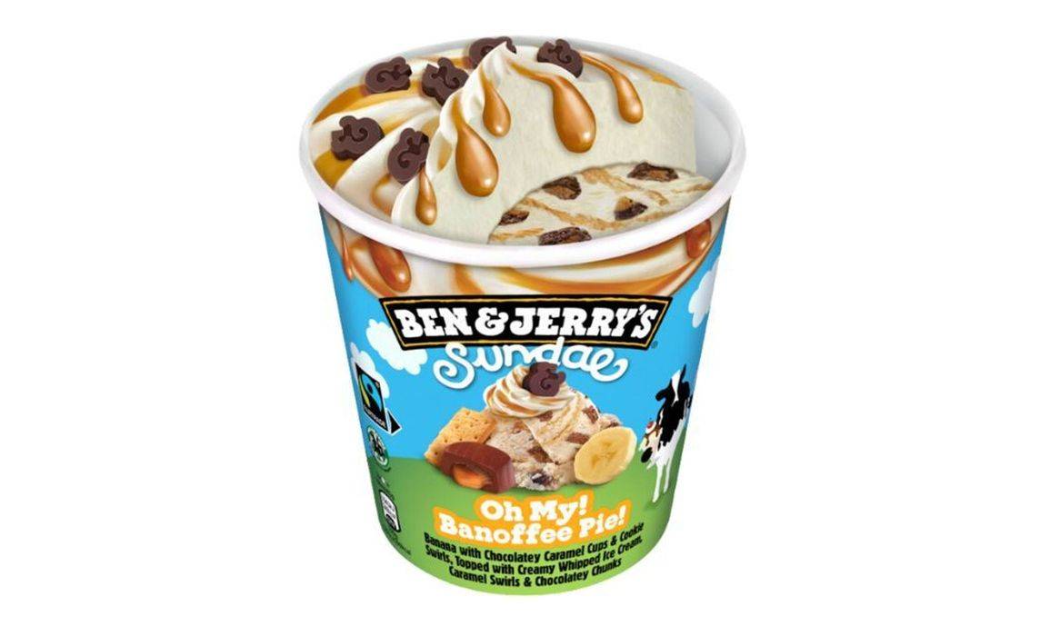 Ben & Jerrys Oh My! Banoffee Pie! Sundae Ice Cream 427mL Tub