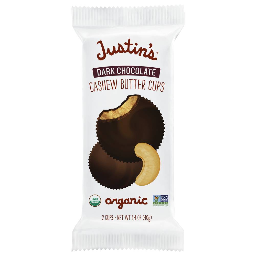 Justin's Organic Cashew Butter Cups, Dark Chocolate (14 oz, 2 ct)