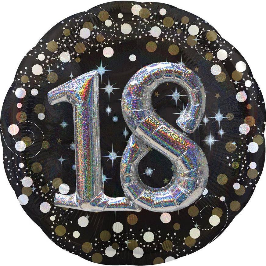 Uninflated 18th Birthday Balloon 32in - 3D Sparkling Celebration