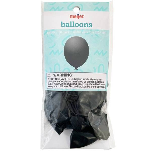 Meijer Balloons, Black, 20 ct