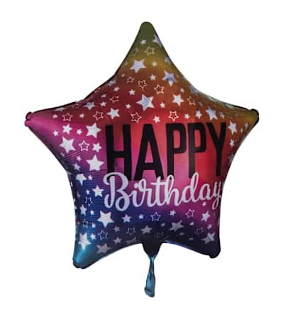 INFLATED Happy Birthday Star Party Balloon