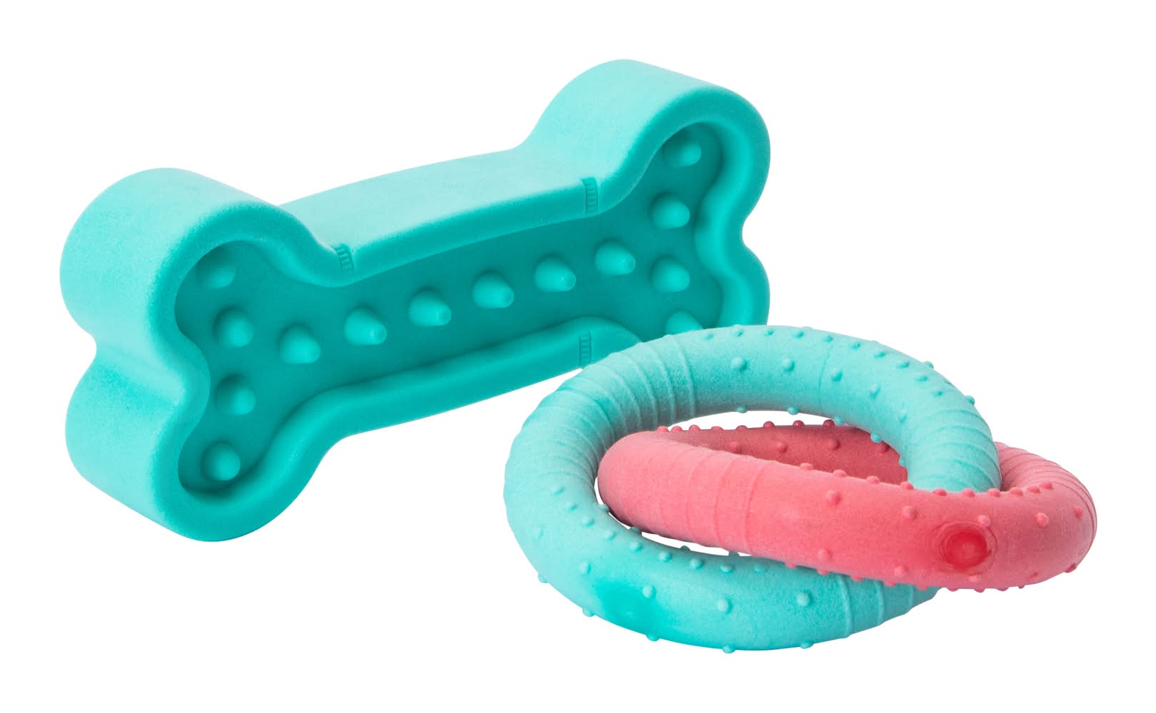Pet Rubber Bone & Ring Toy Set
