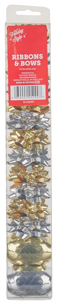 Holiday Style Christmas Ribbons & Bows (14 ct)
