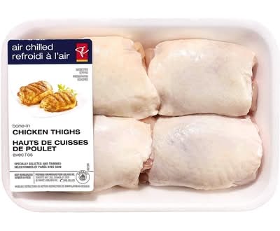 President's Choice Air Chilled Chicken Thighs, Bone-In, Skin-On