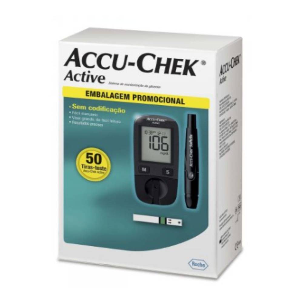 Accu-Chek · Monitor de glicemia completo com 50 tiras