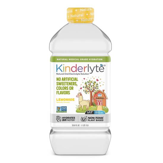 Kinderlyte Natural Oral Electrolyte Drink, Lemonade, 33.8 OZ