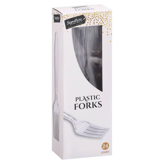 Signature Select Clear Plastic Forks (24 forks)