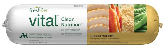 Freshpet Vital Chicken Recipe with Peas, Carrots & Brown Rice Roll Fresh Dog Food, 6 lbs.