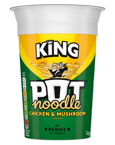 King Pot Noodle Chicken-Mushroom, Noodles (114g)