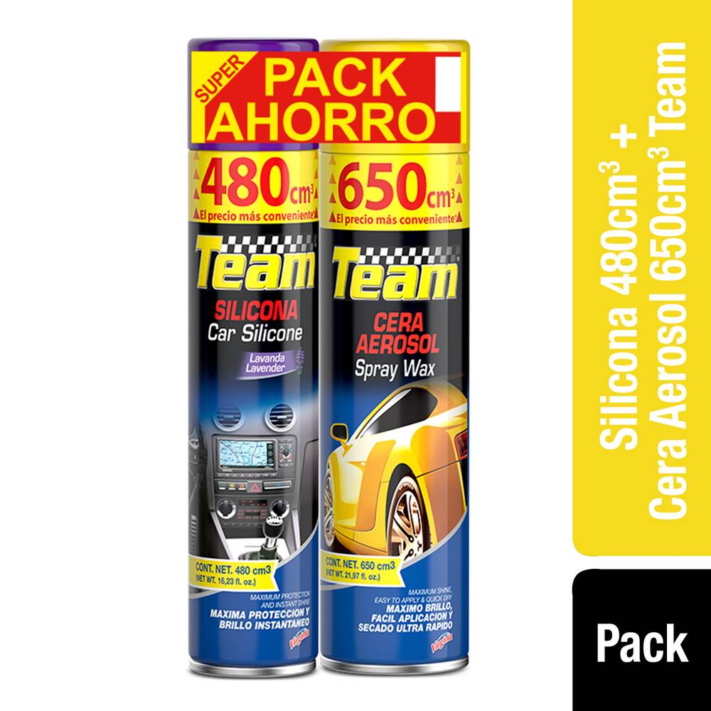 Team pack silicona + cera aerosol (2 u)