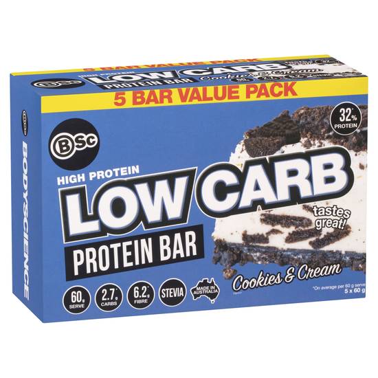 Bsc Cookies & Cream High Protein Low Carb Bar (5 pack)