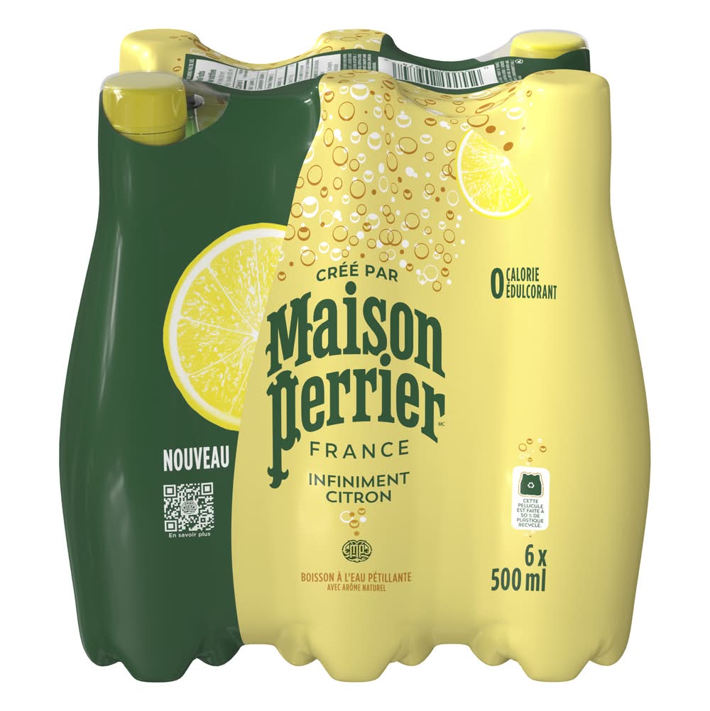 Maison perrier eau de source gazéifiée (6 unités,500 ml) (citron) - maison perrier forever sparkling water, lemon (6 x 500 ml)