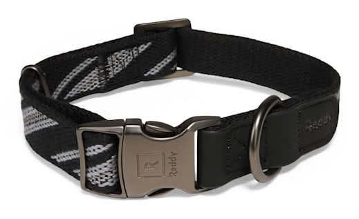 Reddy Everyday Canvas Adjustable Dog Collar, Black, Large