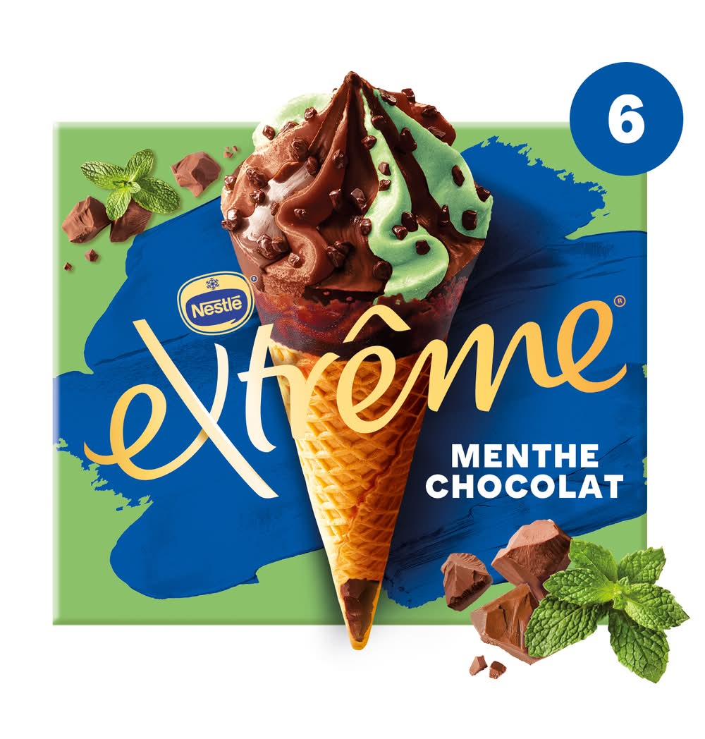 Nestlé - Cornets de glace extrême, chocolat-menthe (6)