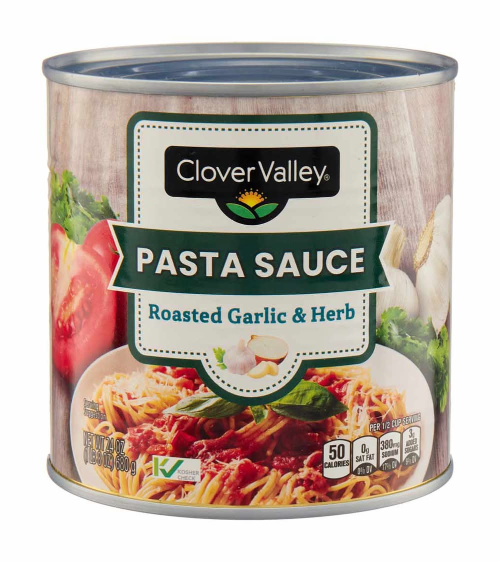 Clover Valley Pasta Sauce, Garlic-Herb (24 oz)