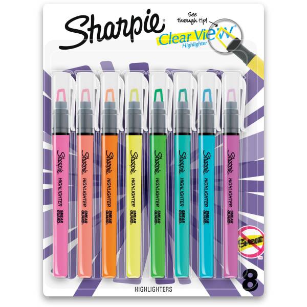Sharpie Clear View Through Chisel Tip Stick Assorted Highlighter