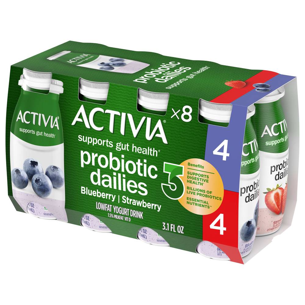 Activia Lowfat Strawberry/Blueberry Flavor Yogurt Drink