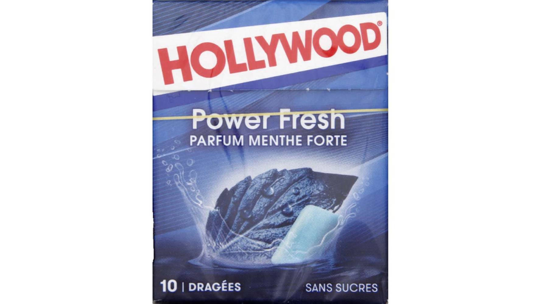 Hollywood - Chewing-gum à la menthe forte sans sucres power fresh (50 pièces)
