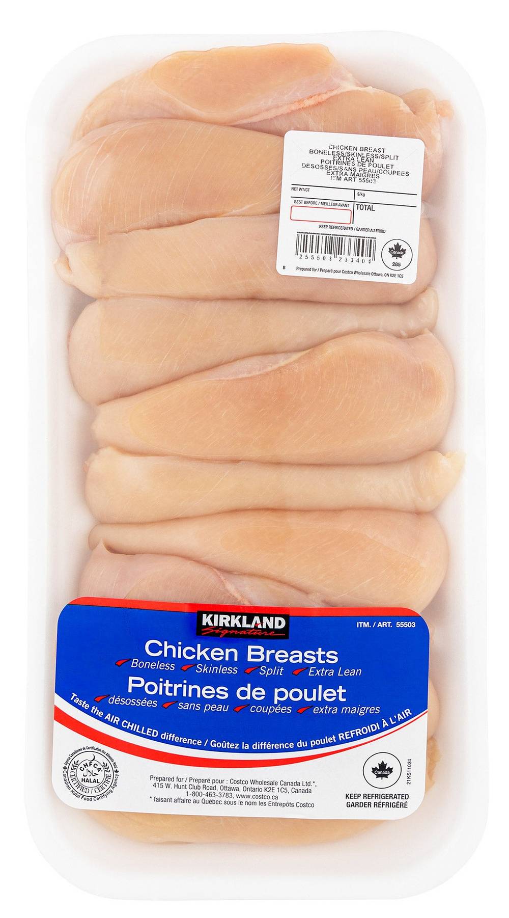Kirkland Signature - Poitrine De Poulet Désossée, Sans Peau / Kirkland Signature Halal Chicken Breasts