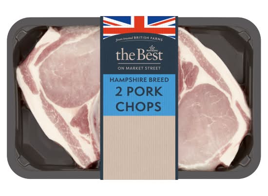 Morrisons The Best on Market Street Hampshire Breed Pork Chops (2 pack)