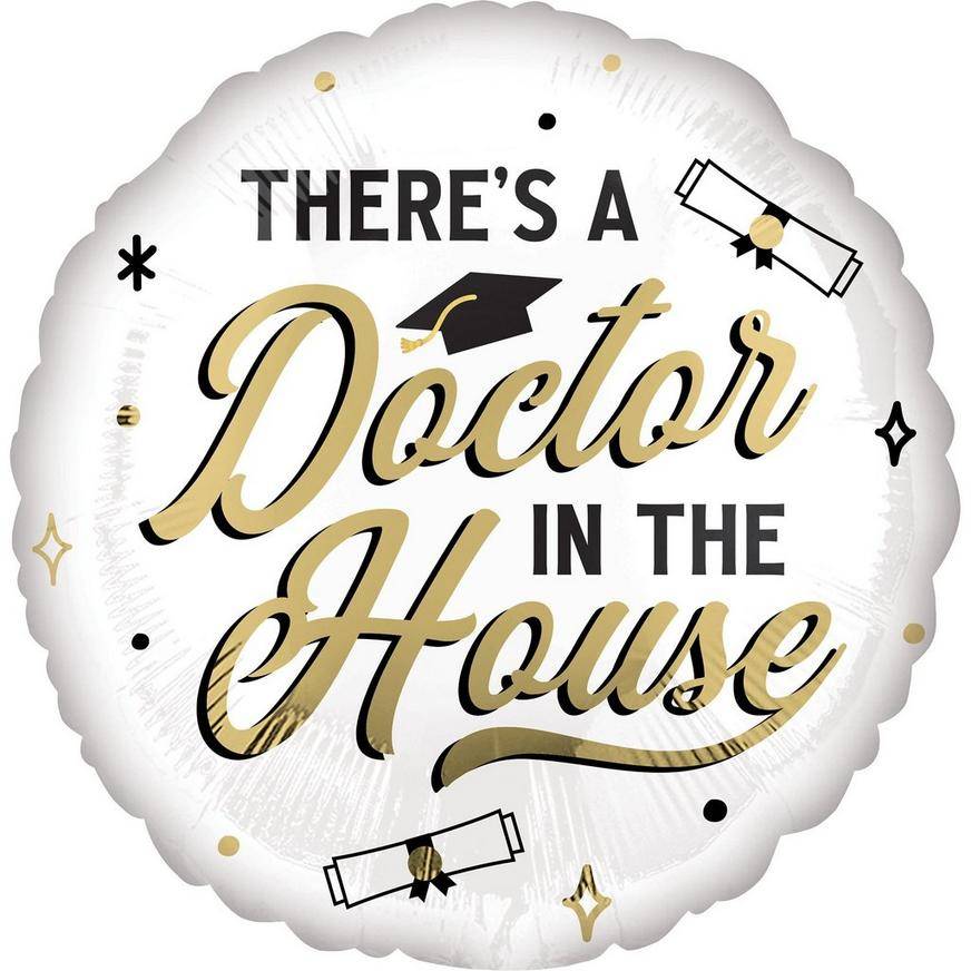 Uninflated Doctor in the House Graduation Foil Balloon, 17in - Higher Learning