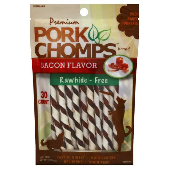 Pork Chomps Premium Rawhide Free Dog Treat (bacon)
