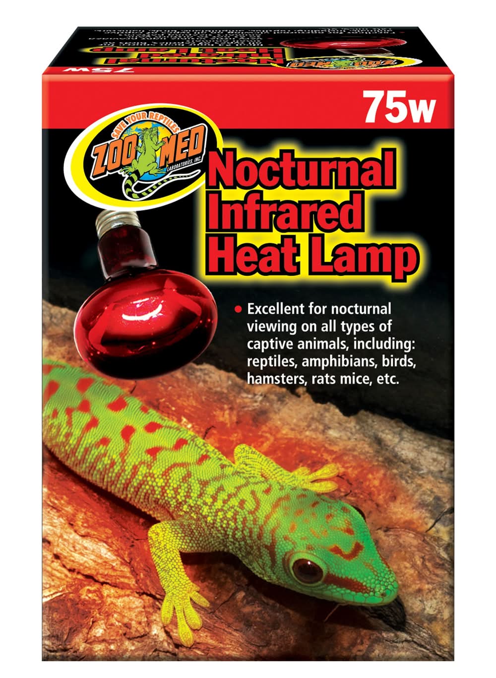Zoo Med Nocturnal Reptile Infrared Heat Lamp (Size: 75W)